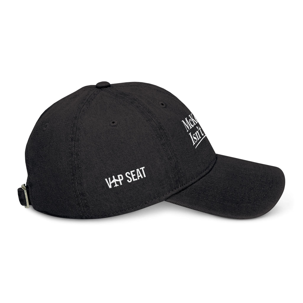 Embroidered Denim Hat — "McKenna Isn't Real" Vintage Adjustable Cap